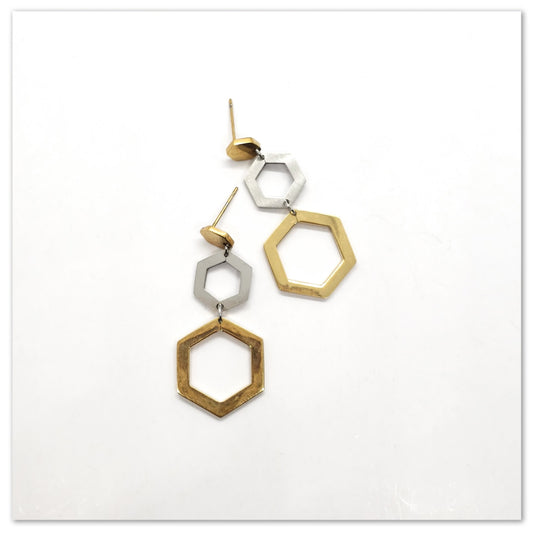 Pendientes Hexagonales Mixtos